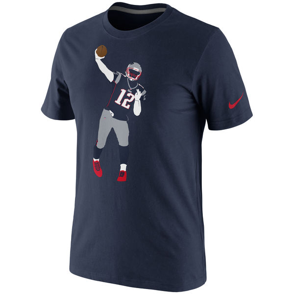 Men NFL Tom Brady New England Patriots Nike Silhouette TShirt Navy